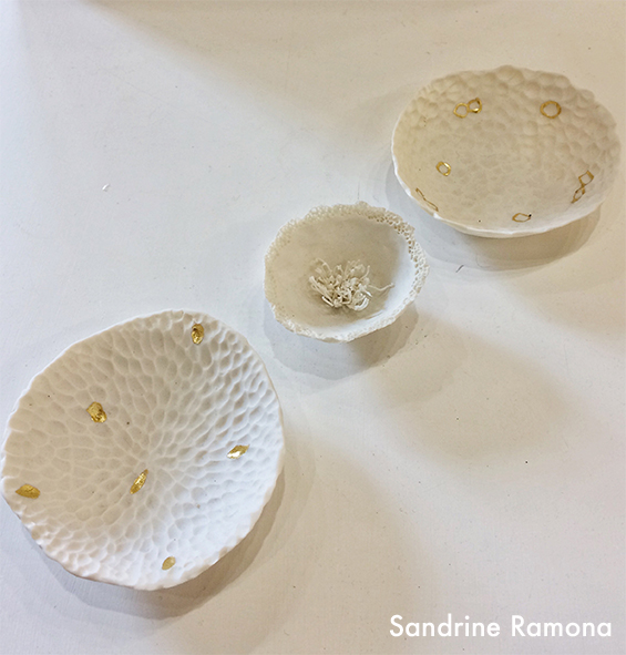 Sandrine Ramona - Coupelles en porcelaine - 68€, 43€ et 65€ l'une