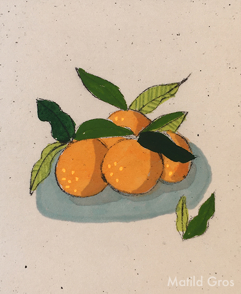 Matild Gros - Les oranges - Gravure - 10x15cm - 18€ non encadrée