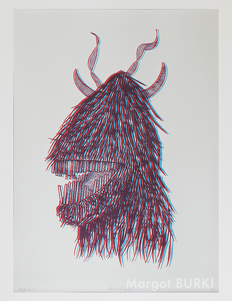 Margot BURKI - Solstice d’hiver I - Sérigraphie anaglyphe 2 couleurs sur papier blanc 240g - 70x50cm - Signée et numérotée à 8 exemplaires - 110€