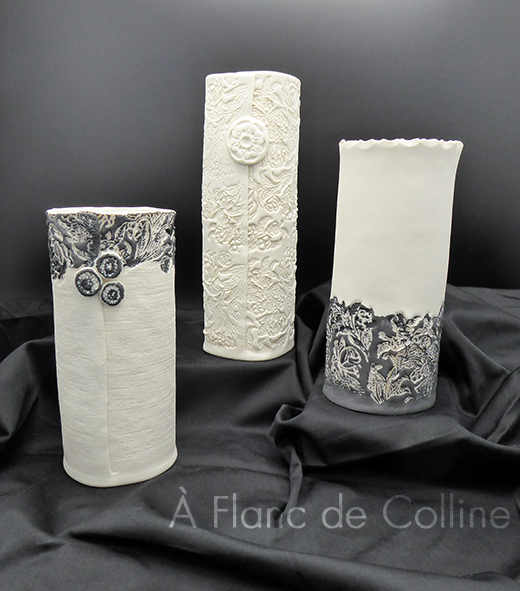 Vase N & B, 49€ - Vase blanc, 70€ - Porcelaine