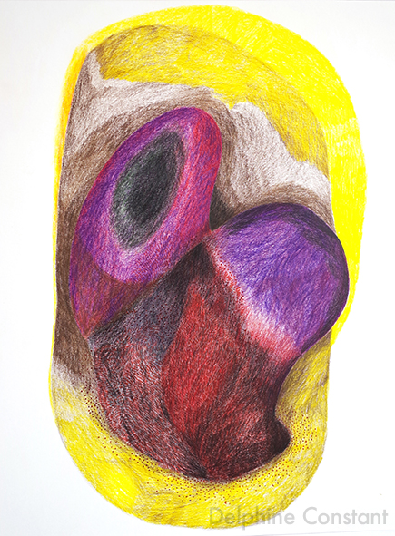 Delphine CONSTANT - La chambre des amants - 42 X 59,4 cm - Crayons de couleurs sur papier - 300€