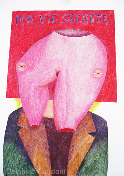 Delphine CONSTANT - Ma vie secrète - 42 X 59,4 cm - Crayons de couleurs sur papier - 300€