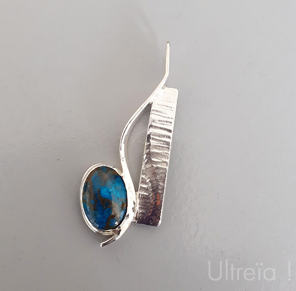 Broche - Argent et pierre naturelle