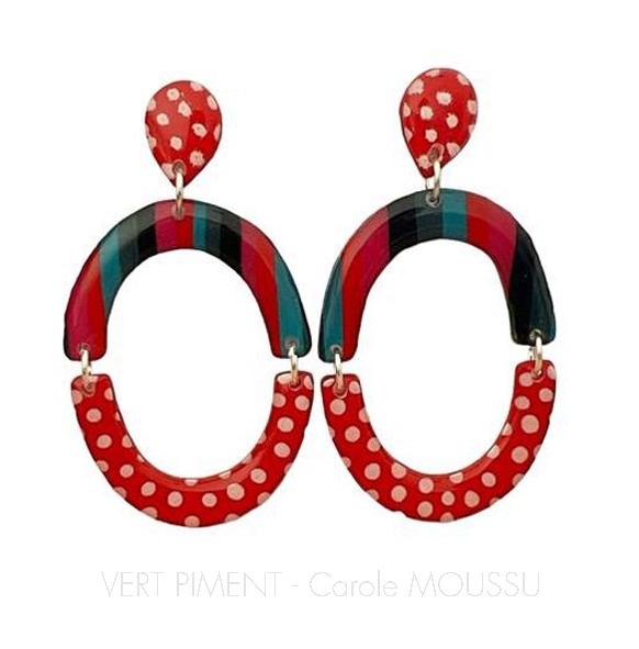 Vert Piment - Carole MOUSSU - Boucles d'oreilles ovales