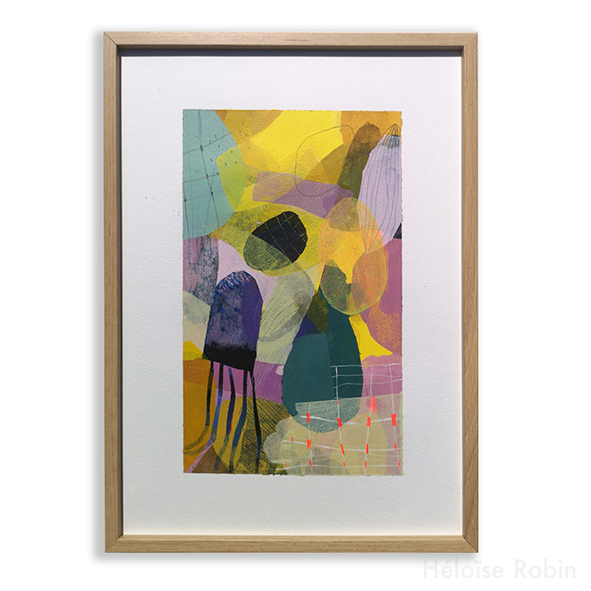 Héloïse ROBIN - Kuki citron - Peinture acrylique sur papier d'art - 20x30cm - 2023 - 175€ avec cadre