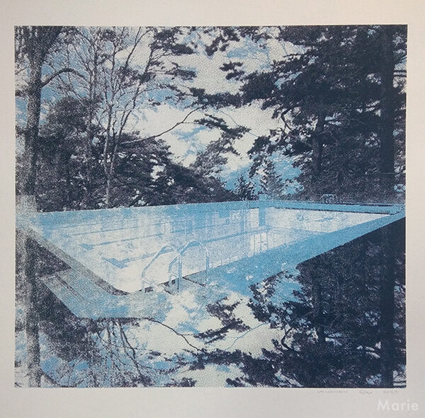 Marie VANDOOREN - Piscine végétal bleu - Sérigraphie sur papier - 2020 - 50x70cm - 240€