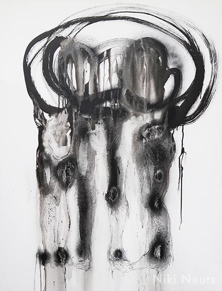 Niki NEUTS - Jeu d'enfants - Encre sur toile - 116 x 89 cm - 2020 - 1800€