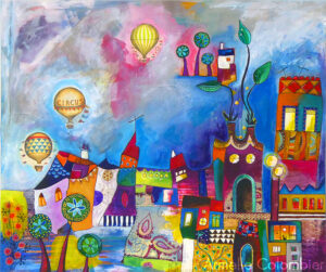 Ville en fête - 50x60cm - 13€/mois - 650 €